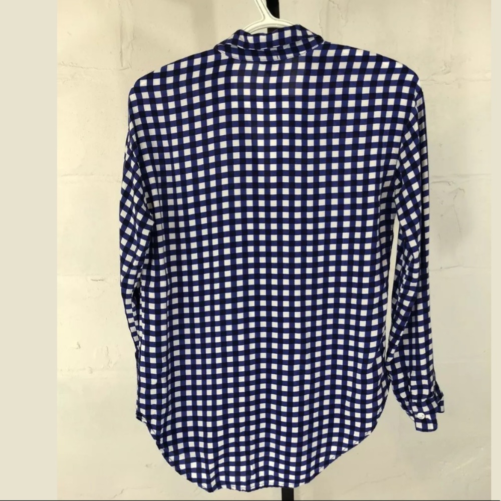 Splendid Gingham Button Down Navy Long Sleeve - image 7